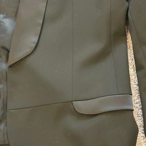 MNG by Mango Black Tuxedo Blazer, Satin Lapels, Lined, Size US 8/M - Picture 7 of 12